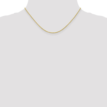 16 Inch 10K Yellow Gold 1.3mm Heavy-Baby Rope Chain Necklace
