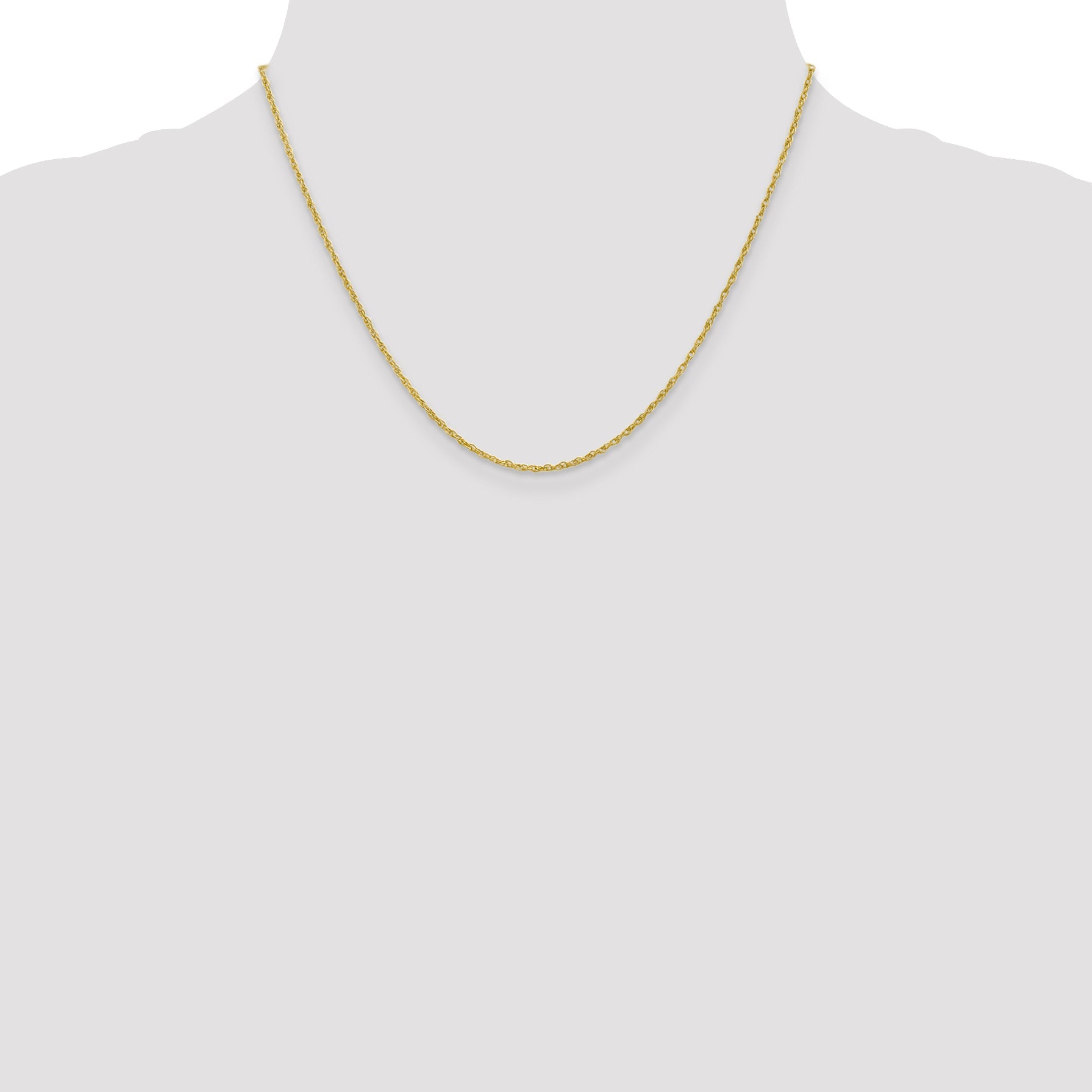 18 Inch 10K Yellow Gold 1.3mm Heavy-Baby Rope Chain Necklace