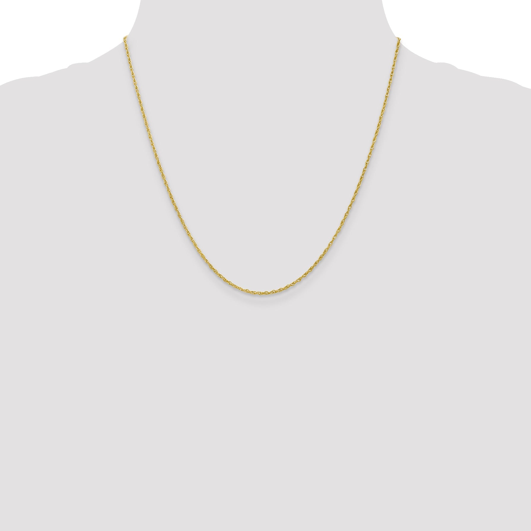 2 Inch 10K Yellow Gold 1.3mm Heavy-Baby Rope Chain Necklace