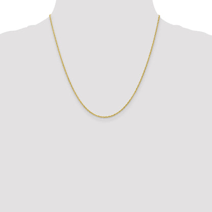 2 Inch 10K Yellow Gold 1.3mm Heavy-Baby Rope Chain Necklace