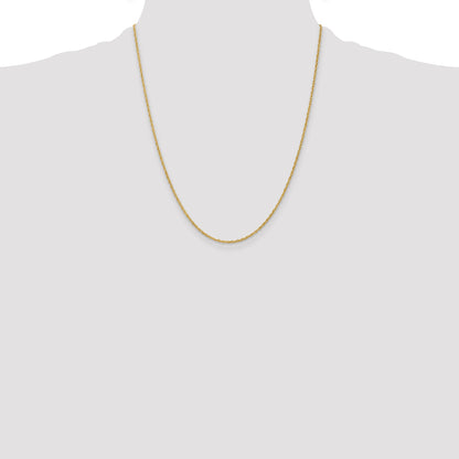 22 Inch 10K Yellow Gold 1.3mm Heavy-Baby Rope Chain Necklace