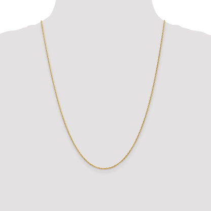 24 Inch 10K Yellow Gold 1.3mm Heavy-Baby Rope Chain Necklace