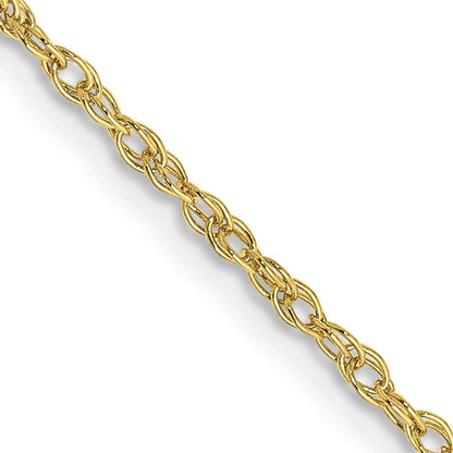 16 Inch 10K Yellow Gold 1.3mm Heavy-Baby Rope Chain Necklace