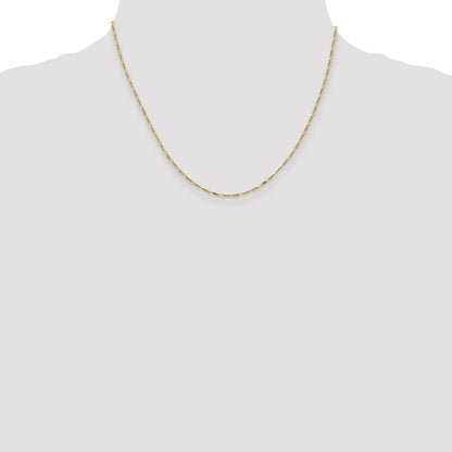 18 Inch 10K Yellow Gold 1.25mm Flat Figaro Pendant Chain Necklace
