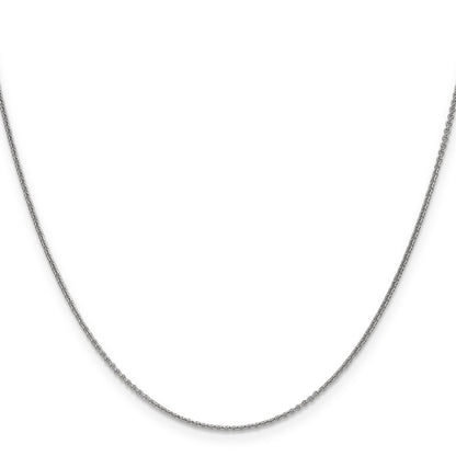 2 Inch 10K White Gold Wg 1mm Round Open Link Cable Chain Necklace