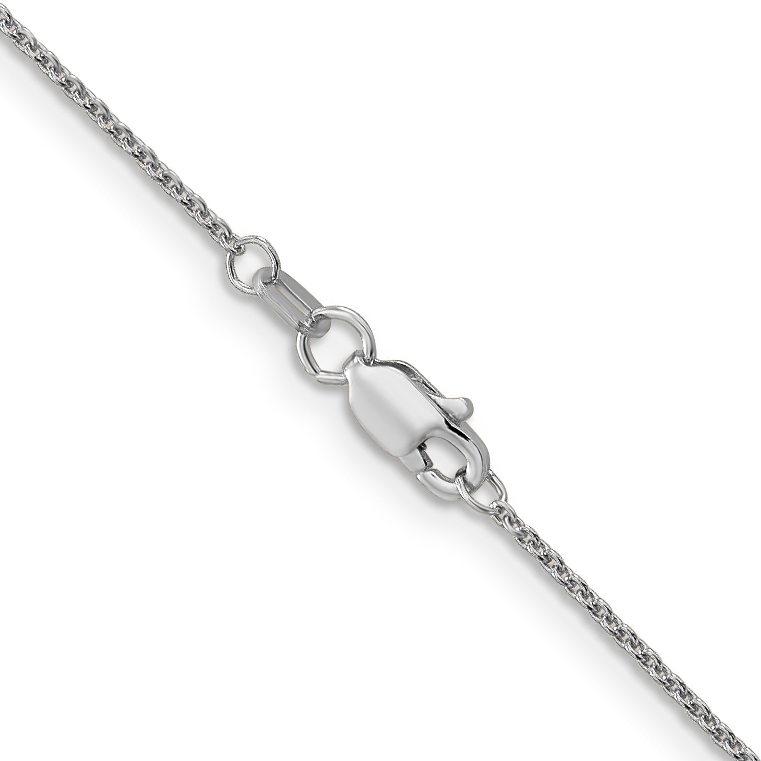 18 Inch 10K White Gold Wg 1mm Round Open Link Cable Chain Necklace