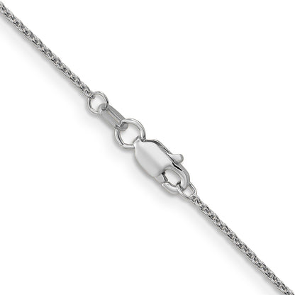 2 Inch 10K White Gold Wg 1mm Round Open Link Cable Chain Necklace