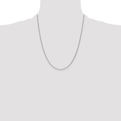 22 Inch 10K White Gold Wg 1mm Round Open Link Cable Chain Necklace