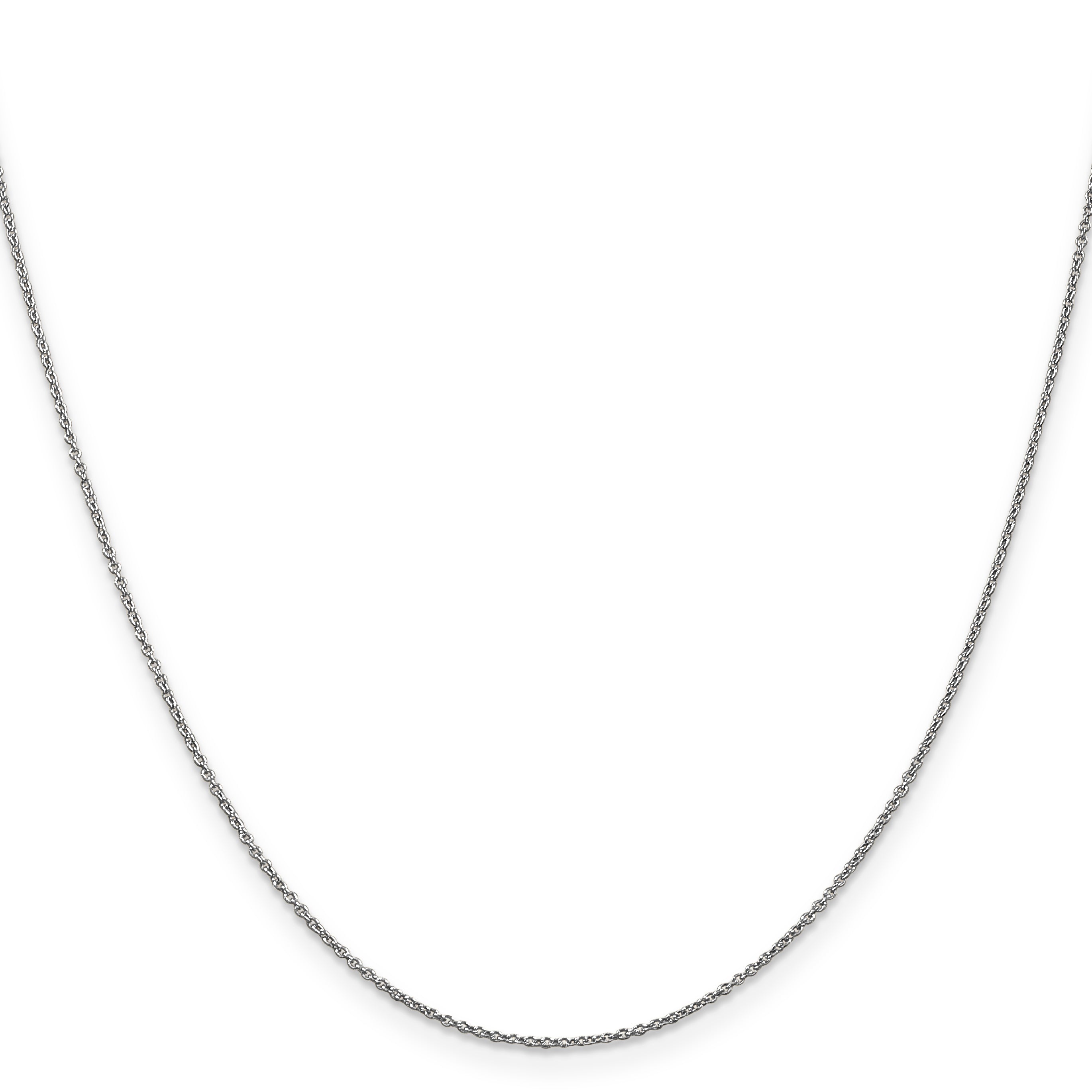 2 Inch 10K White Gold Wg .9mm Cable Chain Necklace