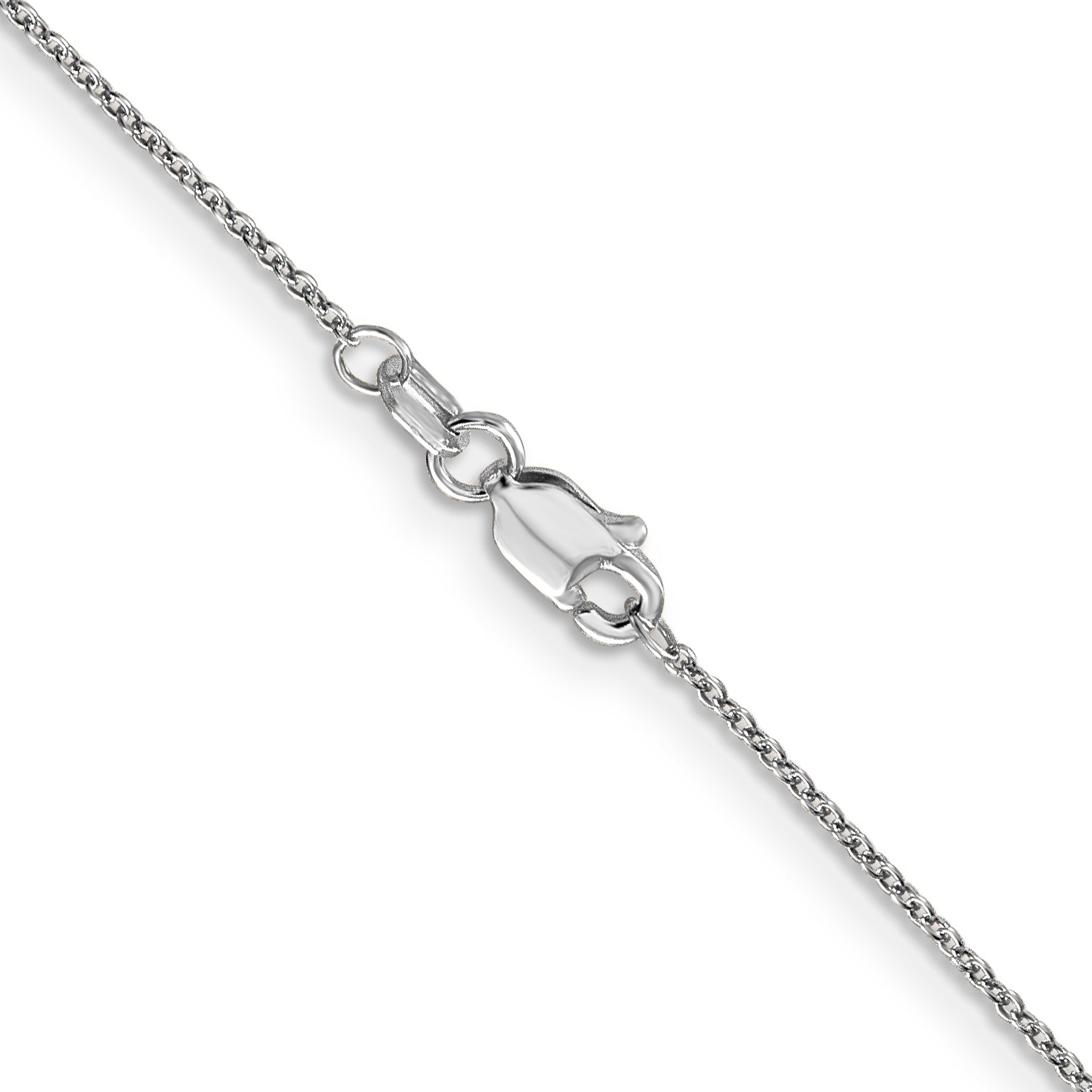2 Inch 10K White Gold Wg .9mm Cable Chain Necklace