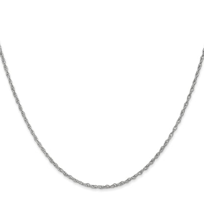 2 Inch 10K White Gold Wg 1.3mm Heavy-Baby Rope Chain Necklace