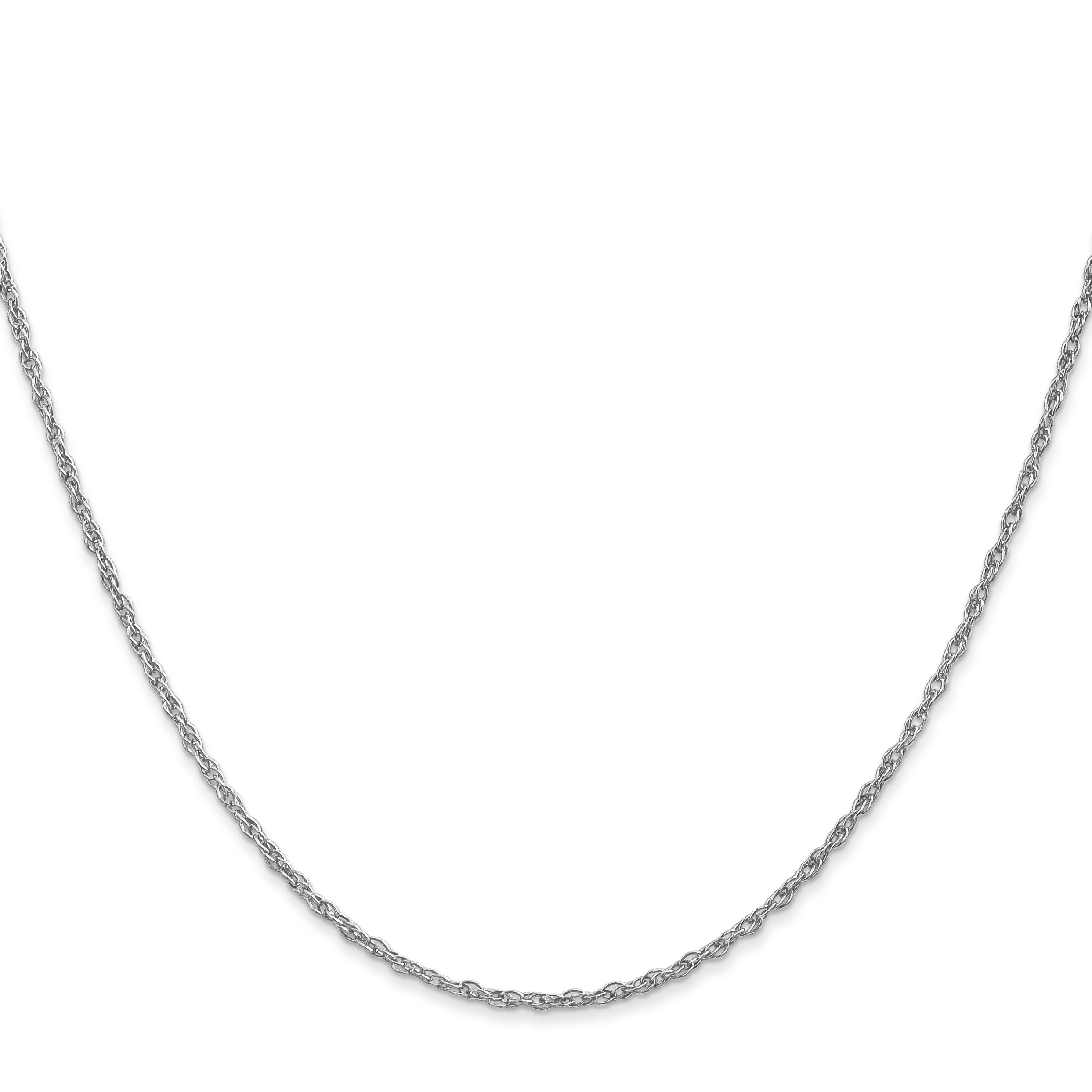22 Inch 10K White Gold Wg 1.3mm Heavy-Baby Rope Chain Necklace