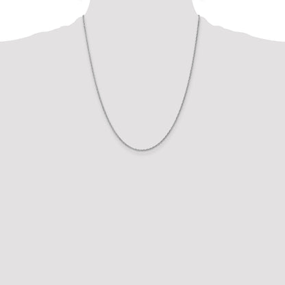 22 Inch 10K White Gold Wg 1.3mm Heavy-Baby Rope Chain Necklace