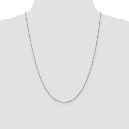 24 Inch 10K White Gold Wg 1.3mm Heavy-Baby Rope Chain Necklace