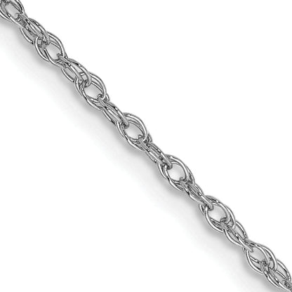 18 Inch 10K White Gold Wg 1.3mm Heavy-Baby Rope Chain Necklace