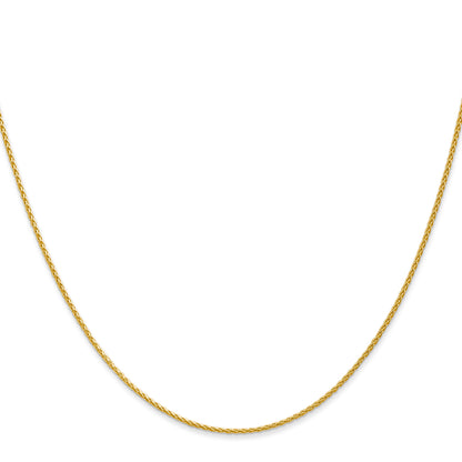 16 Inch 10K Yellow Gold 1.2mm Parisian Wheat Chain Necklace