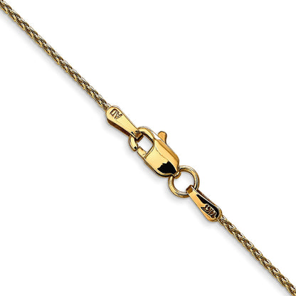 16 Inch 10K Yellow Gold 1.2mm Parisian Wheat Chain Necklace