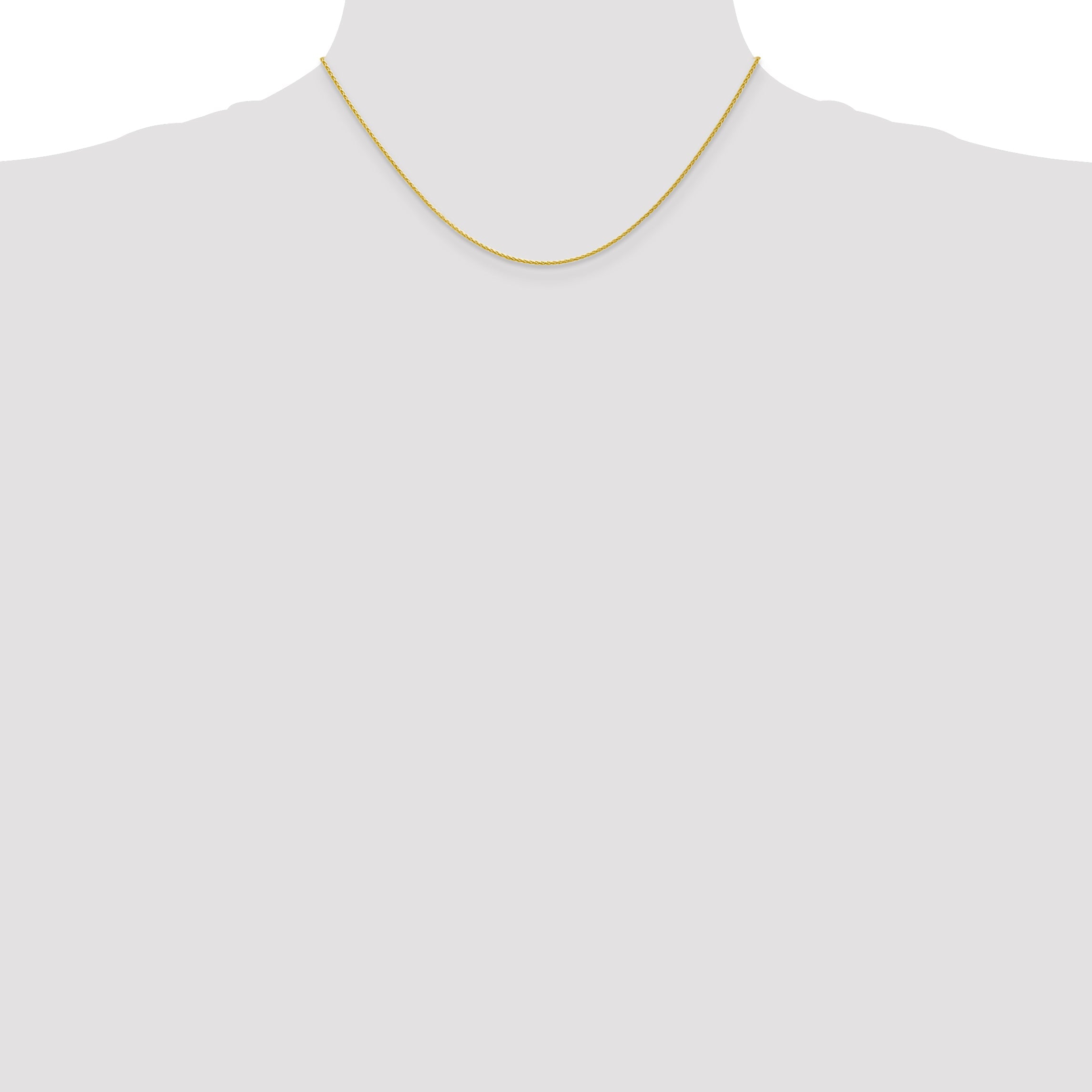 16 Inch 10K Yellow Gold 1.2mm Parisian Wheat Chain Necklace
