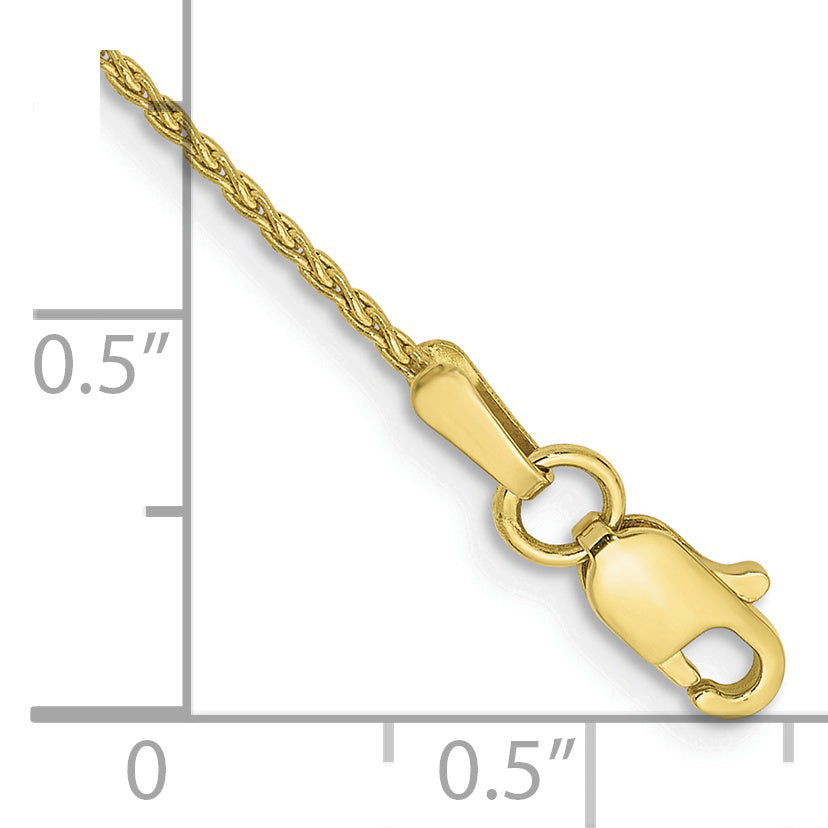 7 Inch 10K Yellow Gold 1.2mm Parisian Wheat Chain Bracelet