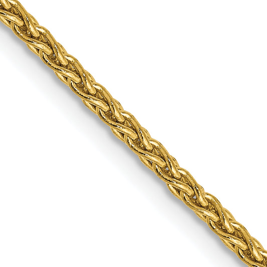 2 Inch 10K Yellow Gold 1.75mm Parisian Wheat Chain Necklace