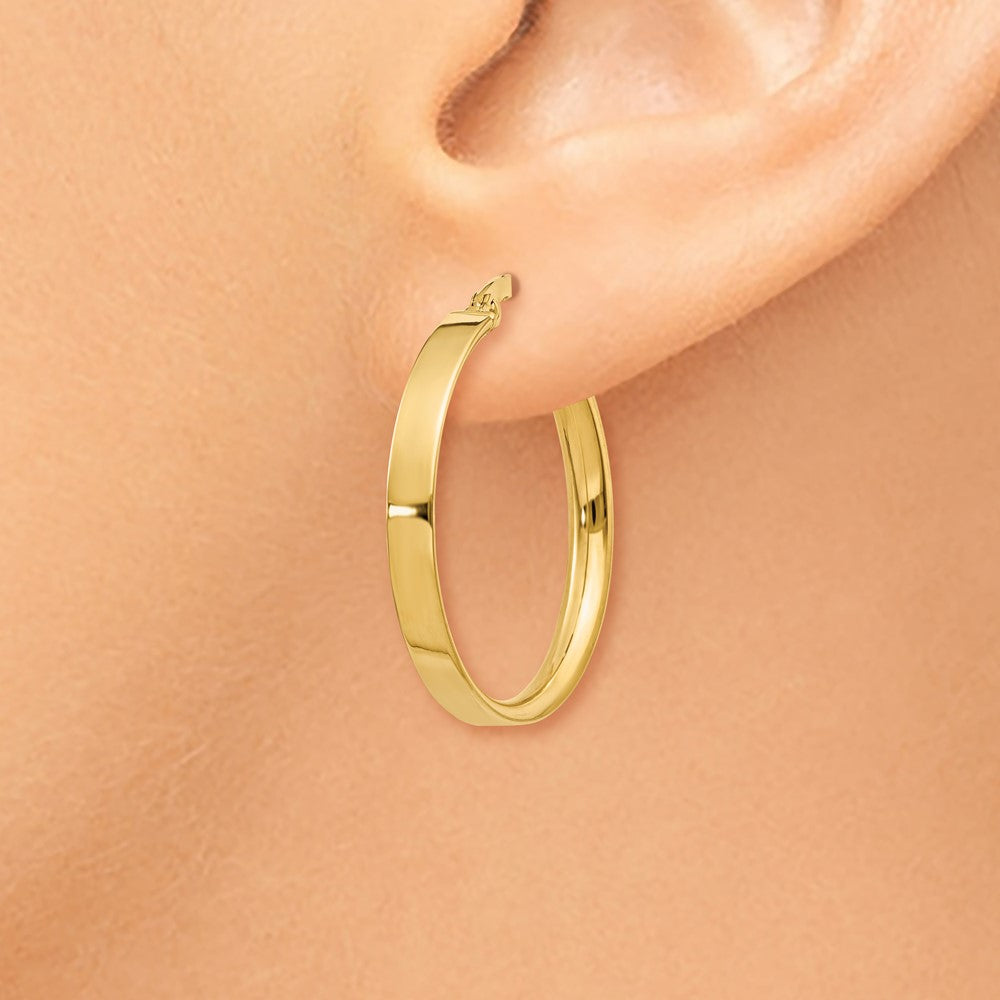 10K Yellow Gold 3mm Medium Hoop Earrings