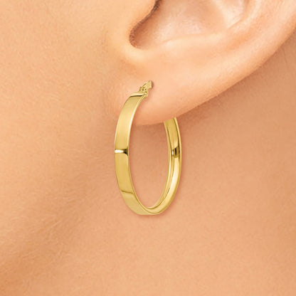 10K Yellow Gold 3mm Medium Hoop Earrings