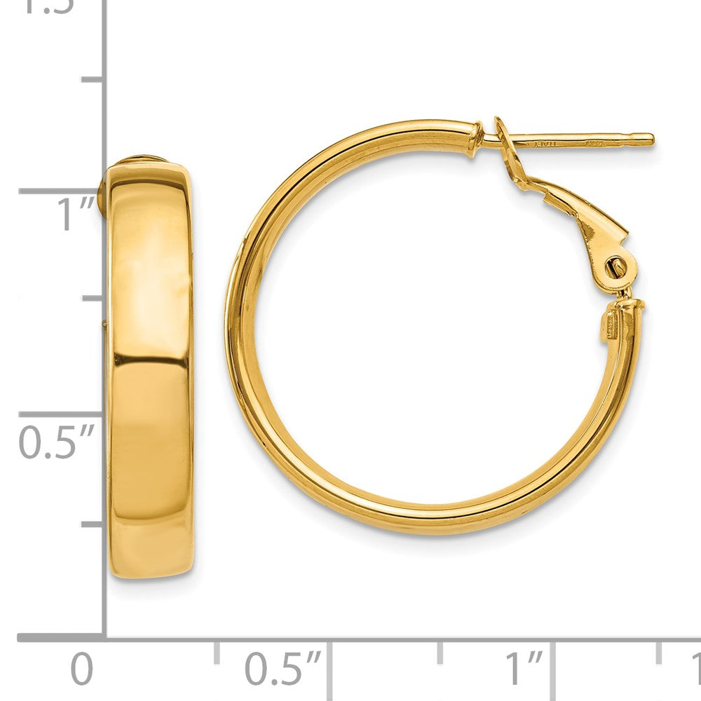 10K Yellow Gold 5mm Omega Back Hoop Earrings