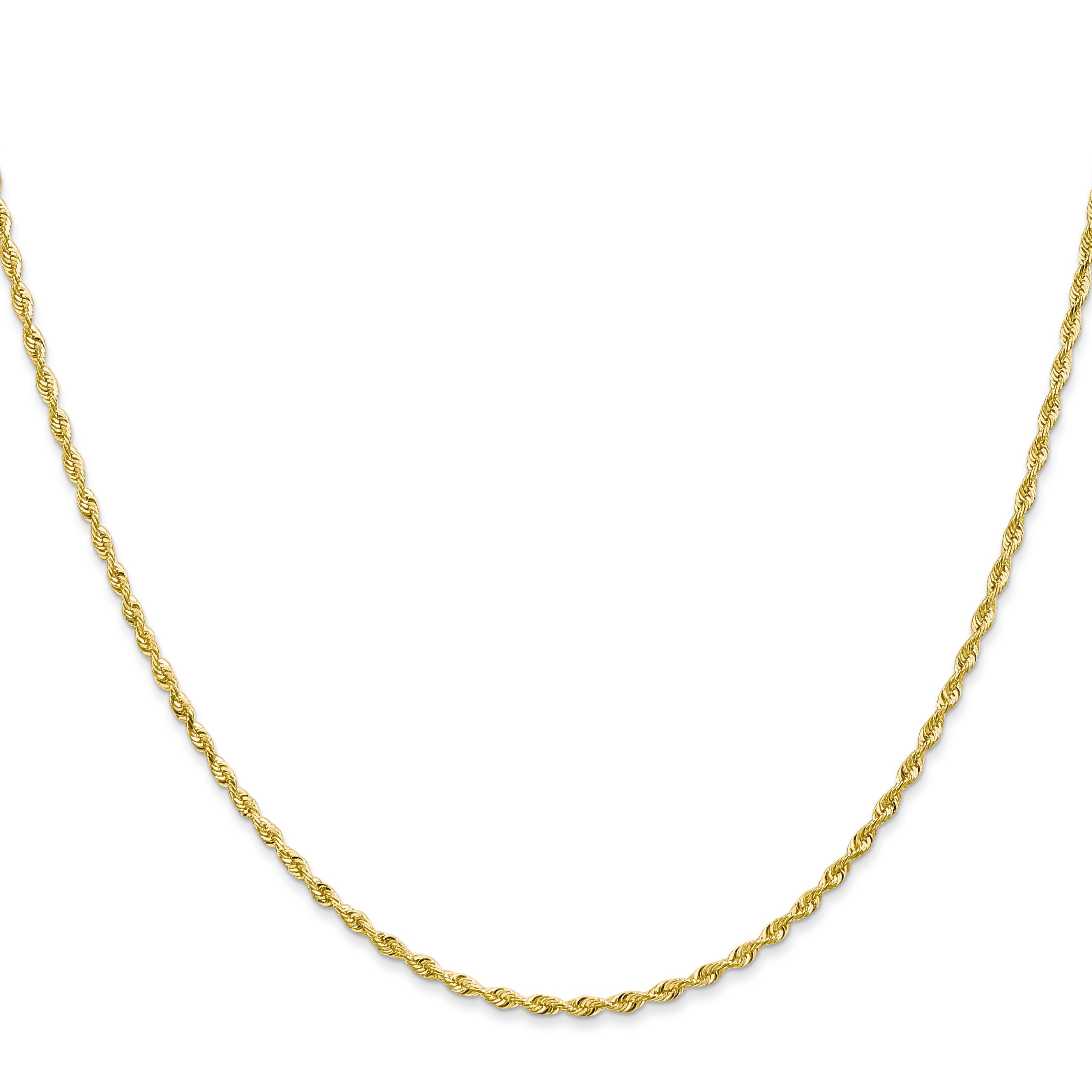 3 Inch 10K Yellow Gold 1.85mm D/C Quadruple Rope Chain Necklace
