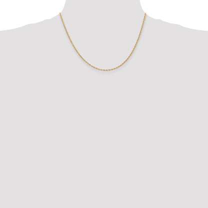 18 Inch 10K Yellow Gold 1.85mm D/C Quadruple Rope Chain Necklace