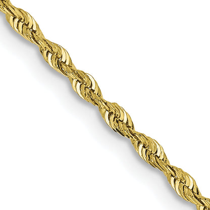 2 Inch 10K Yellow Gold 1.85mm D/C Quadruple Rope Chain Necklace