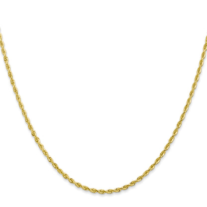 3 Inch 10K Yellow Gold 2mm D/C Quadruple Rope Chain Necklace