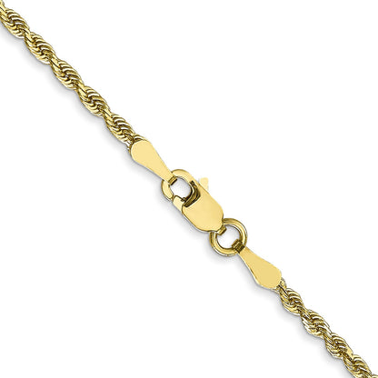 26 Inch 10K Yellow Gold 2mm D/C Quadruple Rope Chain Necklace