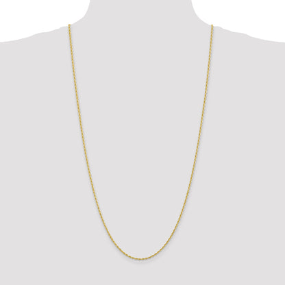 3 Inch 10K Yellow Gold 2mm D/C Quadruple Rope Chain Necklace