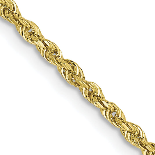 22 Inch 10K Yellow Gold 2mm D/C Quadruple Rope Chain Necklace
