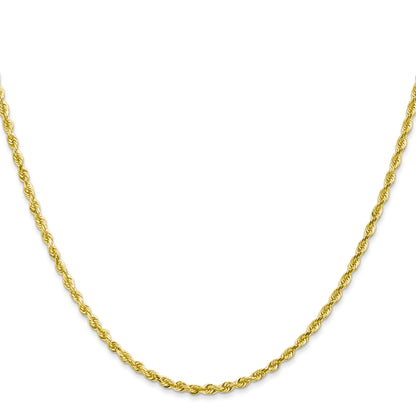 16 Inch 10K Yellow Gold 2.25mm D/C Quadruple Rope Chain Necklace