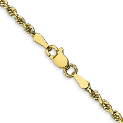 2 Inch 10K Yellow Gold 2.25mm D/C Quadruple Rope Chain Necklace
