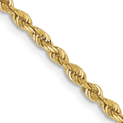 22 Inch 10K Yellow Gold 2.25mm D/C Quadruple Rope Chain Necklace