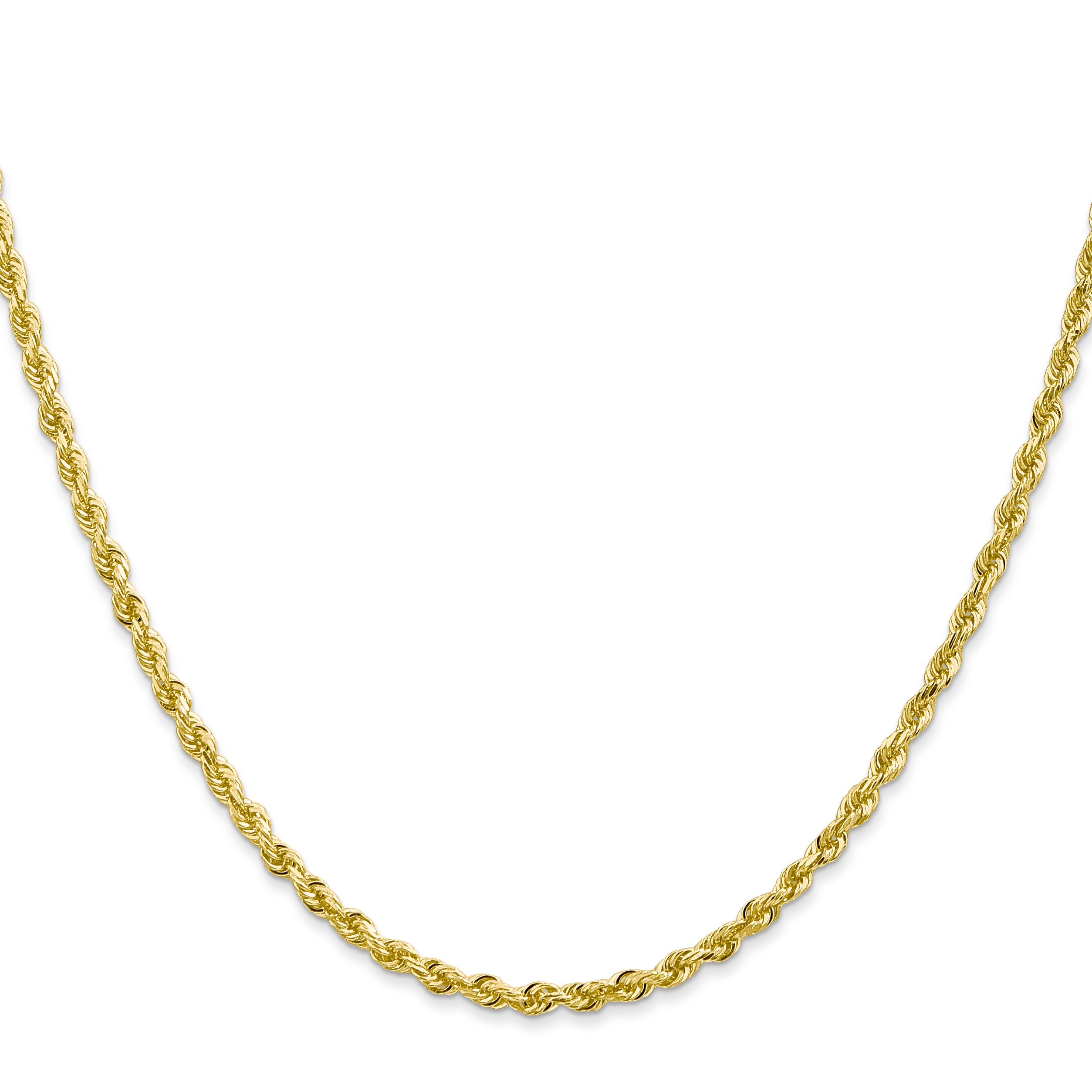 3 Inch 10K Yellow Gold 2.75mm D/C Quadruple Rope Chain Necklace