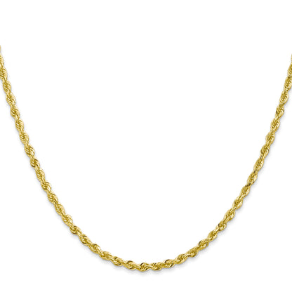 16 Inch 10K Yellow Gold 2.75mm D/C Quadruple Rope Chain Necklace