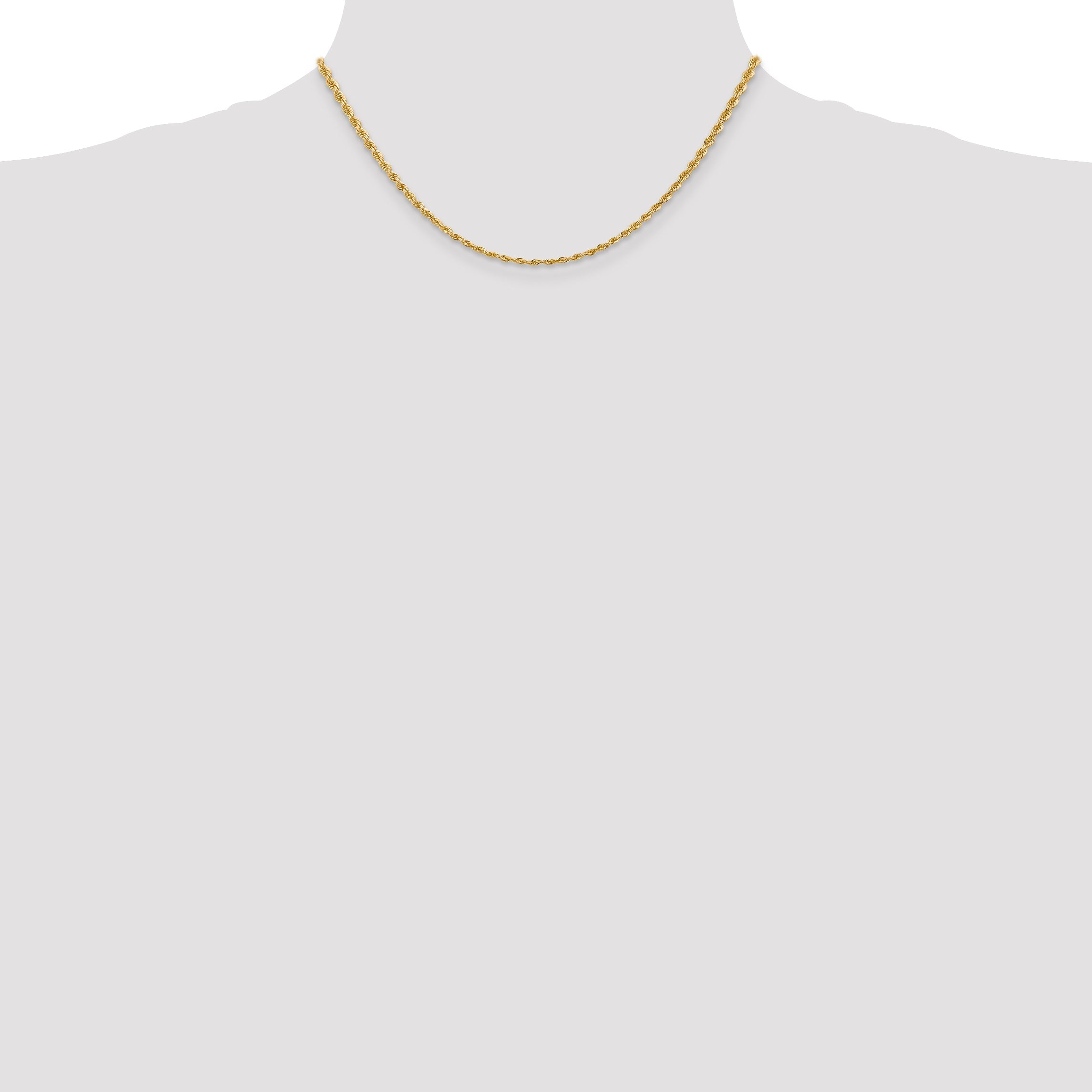16 Inch 10K Yellow Gold 2.75mm D/C Quadruple Rope Chain Necklace