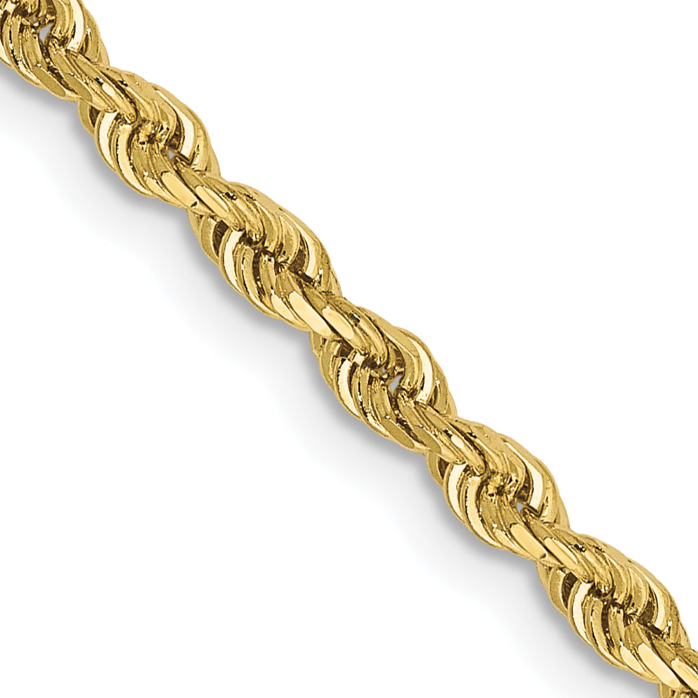 18 Inch 10K Yellow Gold 2.75mm D/C Quadruple Rope Chain Necklace