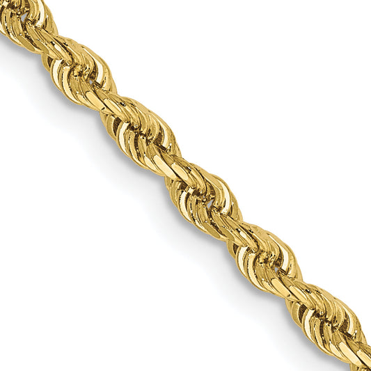 22 Inch 10K Yellow Gold 2.75mm D/C Quadruple Rope Chain Necklace