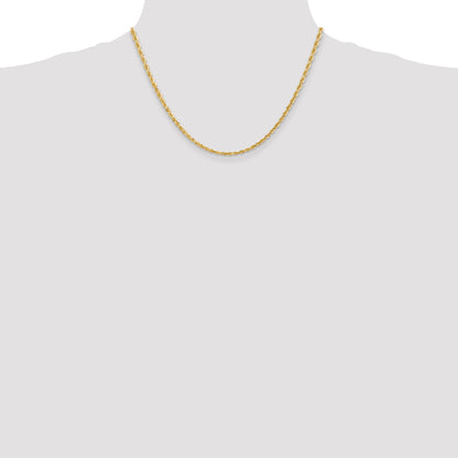 18 Inch 10K Yellow Gold 3mm D/C Quadruple Rope Chain Necklace