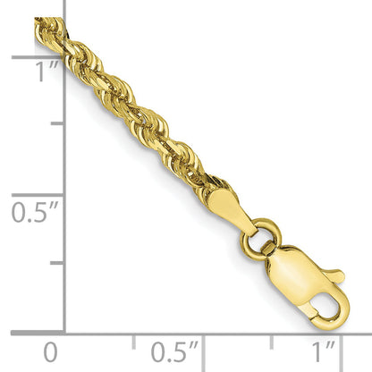 7 Inch 10K Yellow Gold 3mm D/C Quadruple Rope Chain Bracelet