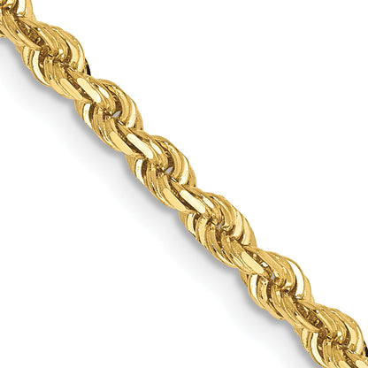 2 Inch 10K Yellow Gold 3mm D/C Quadruple Rope Chain Necklace