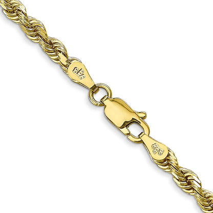 18 Inch 10K Yellow Gold 3.35mm D/C Quadruple Rope Chain Necklace