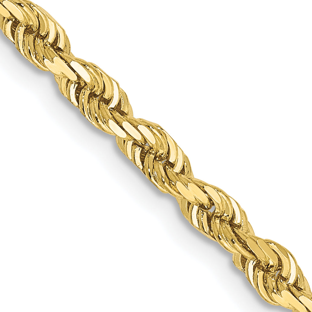 22 Inch 10K Yellow Gold 3.35mm D/C Quadruple Rope Chain Necklace