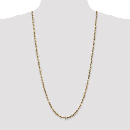 3 Inch 10K Yellow Gold 4mm D/C Quadruple Rope Chain Necklace