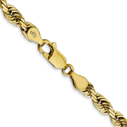 3 Inch 10K Yellow Gold 4.5mm D/C Quadruple Rope Chain Necklace