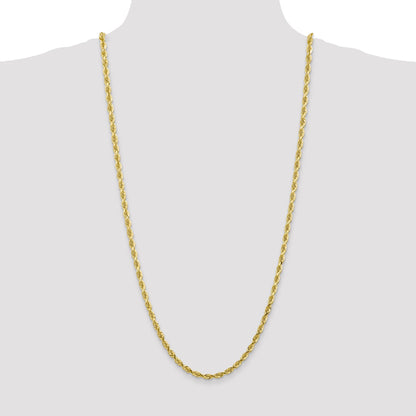 3 Inch 10K Yellow Gold 4.5mm D/C Quadruple Rope Chain Necklace